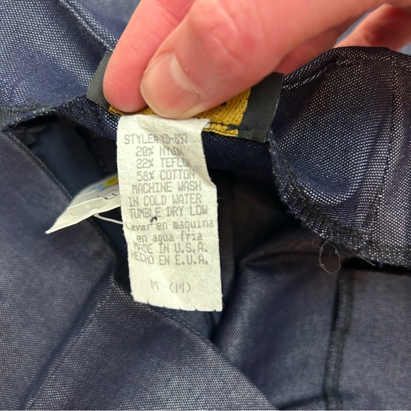 KriziA d. Glitter Dot Cropped Straight Leg Dark Wash Blue Pants - Picture 6 of 8